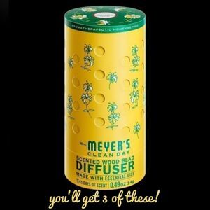 3 Mrs. Meyer's Clean Day Honeysuckle Scented Wood‎ Bead Diffuser Air Fresheners